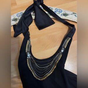 Alice + Olivia Black Halter Top